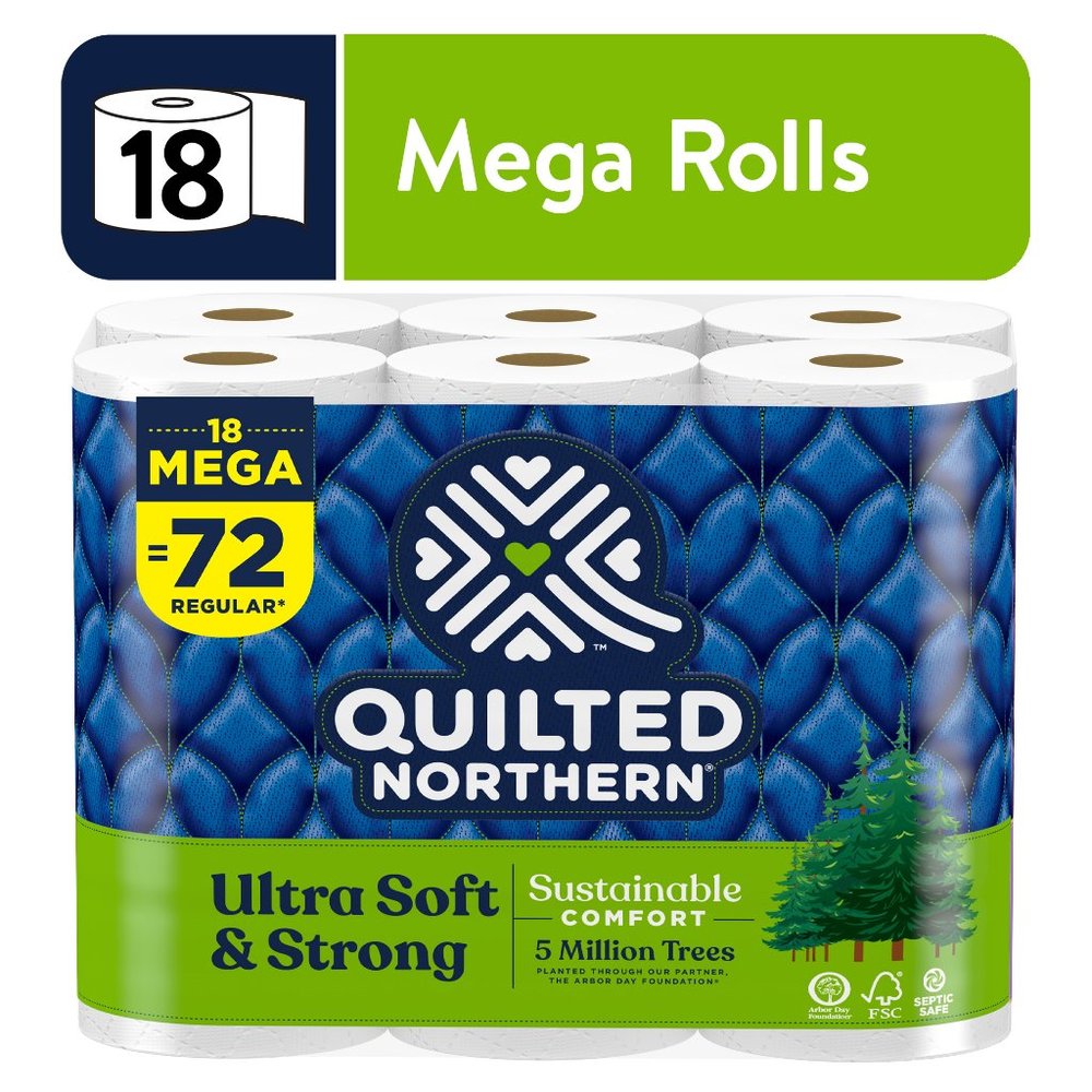 Quilted Northern Ultra Soft & Strong 18 Mega Rolls, 5X Stronger, Premium Soft To